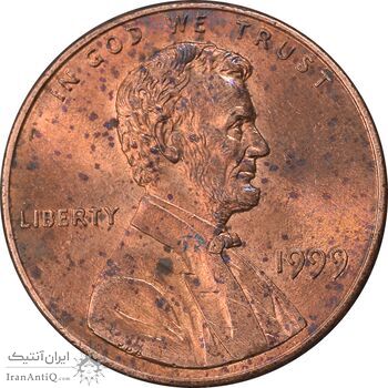 سکه 1 سنت 1999 لینکلن - AU58 - آمریکا