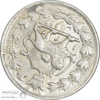 سکه 2 قران 1326 - چرخش 160 درجه - AU58 - محمد علی شاه