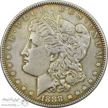سکه یک دلار 1888 مورگان - AU58 - آمریکا