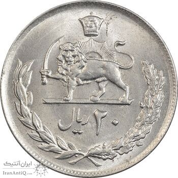 سکه 20 ریال 1357 - MS64 - محمد رضا شاه سکه 20 ریال 1357 - MS64 - محمد رضا شاه