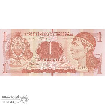 اسکناس یک لمپیرا 2012 (با نوار عمودی) جمهوری - تک - UNC63 - هندوراس