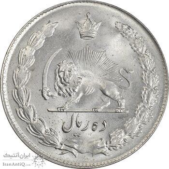 سکه 10 ریال 1343 - نازک - MS63 - محمد رضا شاه سکه 10 ریال 1343 - نازک - MS63 - محمد رضا شاه