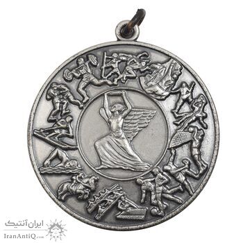 مدال تربیت بدنی نیروی زمینی ارتش - نقره ای - با جعبه فابریک - UNC - محمد رضا شاه