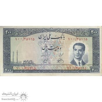 اسکناس 200 ریال 1330 - تک - AU50 - محمد رضا شاه