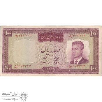 اسکناس 100 ریال 1342 - تک - VF20 - محمد رضا شاه