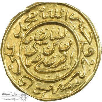 سکه طلا پولکی امام رضا (ع) 1314 - AU - مظفرالدین شاه