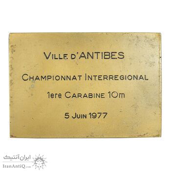 مدال اولین قهرمانی مسابقات تیر اندازی با تفنگ گلوله زنی 10 متر بین منطقه ای شهر آنتی بیز در ژوئن 1977 - AU - فرانسه