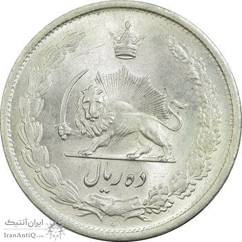 سکه 10 ریال 1323 - MS63 - محمد رضا شاه