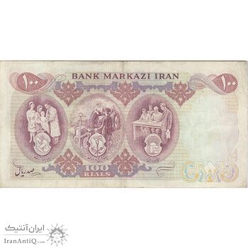 اسکناس 100 ریال 1350 - تک - VF35 - محمد رضا شاه