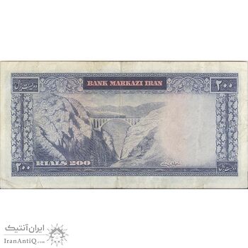 اسکناس 200 ریال (آموزگار - جهانشاهی) - تک - VF35 - محمد رضا شاه