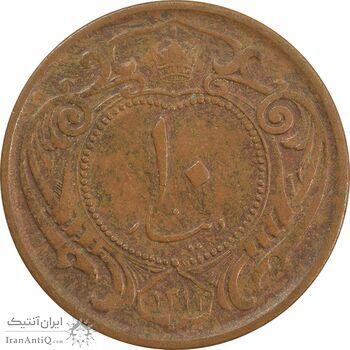 سکه 10 دینار 1314 مس - EF40 - رضا شاه