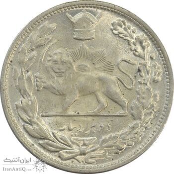 سکه 2000 دینار 1306L تصویری - MS62 - رضا شاه
