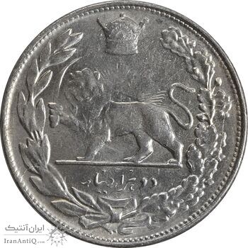 سکه 2000 دینار 1308 تصویری - چرخش 45 درجه - MS62 - رضا شاه