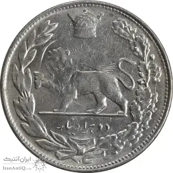 سکه 2000 دینار 1308 تصویری - چرخش 45 درجه - MS62 - رضا شاه