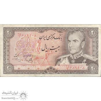 اسکناس 20 ریال (یگانه - خوش کیش) - تک - VF30 - محمد رضا شاه اسکناس 20 ریال (یگانه - خوش کیش) - تک - VF30 - محمد رضا شاه