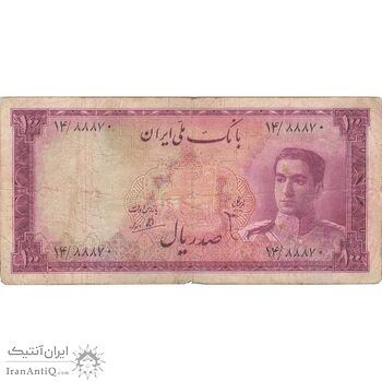 اسکناس 100 ریال سری سوم - تک - F15 - محمد رضا شاه