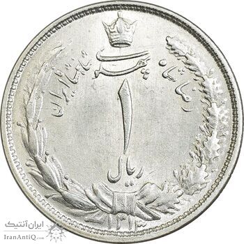 سکه 1 ریال 1313 - 3 تاریخ کوچک - MS64 - رضا شاه