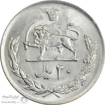 سکه 20 ریال 1357 - MS64 - محمد رضا شاه سکه 20 ریال 1357 - MS64 - محمد رضا شاه
