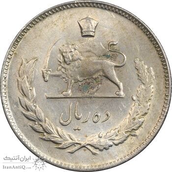 سکه 10 ریال 1348 - AU55 - محمد رضا شاه سکه 10 ریال 1348 - AU55 - محمد رضا شاه