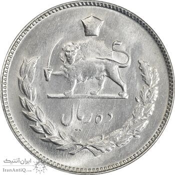 سکه 10 ریال 1349 - MS61 - محمد رضا شاه