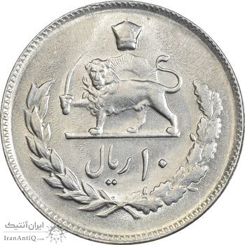 سکه 10 ریال 1357 - MS61 - محمد رضا شاه سکه 10 ریال 1357 - MS61 - محمد رضا شاه