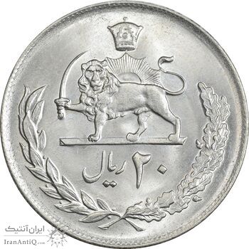 سکه 20 ریال 1357 - MS63 - محمد رضا شاه سکه 20 ریال 1357 - MS63 - محمد رضا شاه