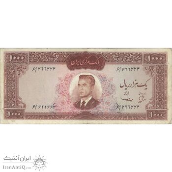 اسکناس 1000 ریال (بهنیا - سمیعی) - تک - VF25 - محمد رضا شاه
