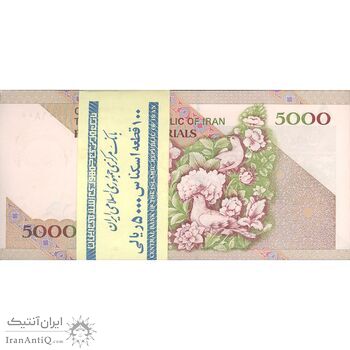 بسته اسکناس 5000 ریال امام (جعفری - شیبانی) - UNC - جمهوری اسلامی