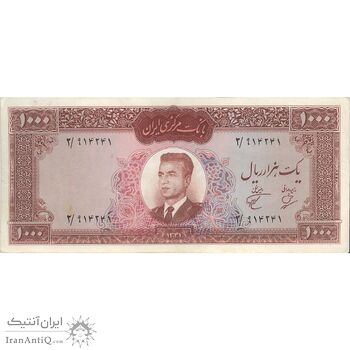 اسکناس 1000 ریال 1341 - تک - AU50 - محمد رضا شاه