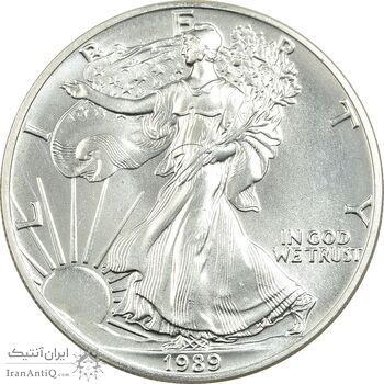 مدال یادبود 1 دلار 1989 عقاب - MS66 - آمریکا مدال یادبود 1 دلار 1989 عقاب - MS66 - آمریکا