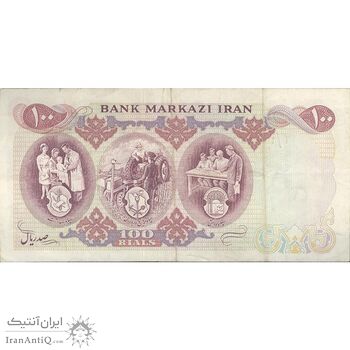 اسکناس 100 ریال 1350 - تک - VF35 - محمد رضا شاه