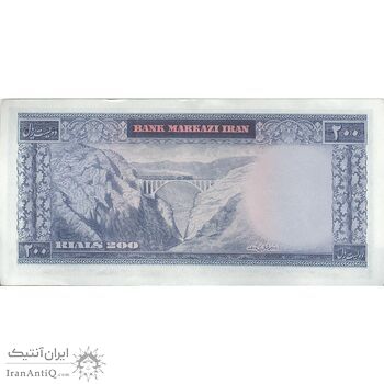 اسکناس 200 ریال (بهنیا - سمیعی) - تک - AU55 - محمد رضا شاه