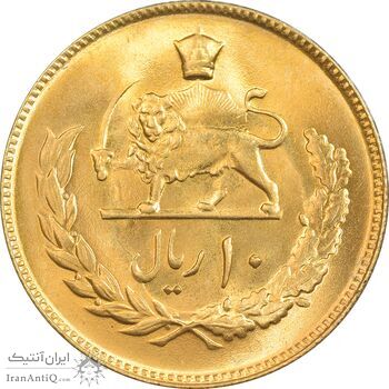 سکه 10 ریال 1354 - طلایی - MS64 - محمد رضا شاه سکه 10 ریال 1354 - طلایی - MS64 - محمد رضا شاه