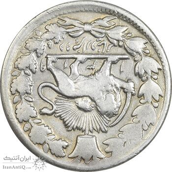 سکه 2000 دینار 1319 - چرخش 180 درجه - خطی - EF40 - مظفرالدین شاه