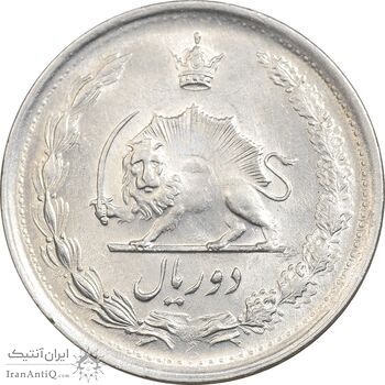 سکه 2 ریال 1348 - MS61 - محمد رضا شاه
