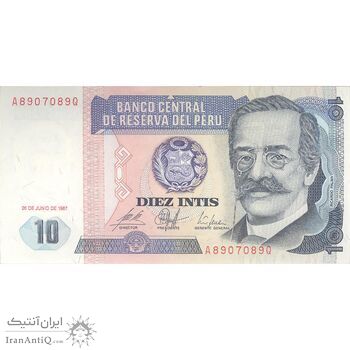 اسکناس 10 اینتیس 1987 (26 ژوئن) جمهوری - تک - UNC63 - پرو