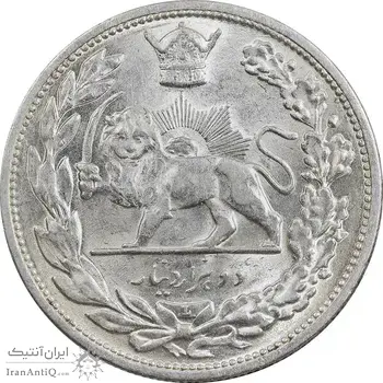 سکه 2000 دینار 1306 تصویری - ضرب لنینگراد - MS62 - رضا شاه