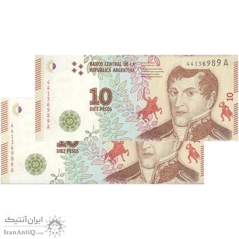 اسکناس 10 پزو بدون تاریخ (2016) جمهوری فدرال - جفت - UNC64 - آرژانتین اسکناس 10 پزو بدون تاریخ (2016) جمهوری فدرال - جفت - UNC64 - آرژانتین