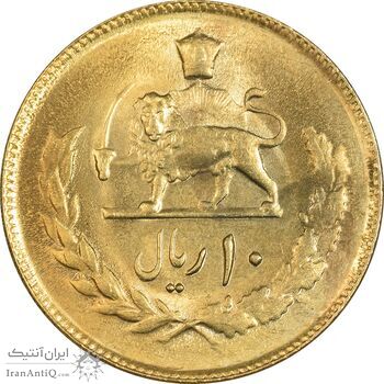سکه 10 ریال 2535 - طلایی - MS62 - محمد رضا شاه