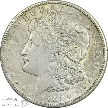 سکه یک دلار 1921 مورگان - AU55 - آمریکا