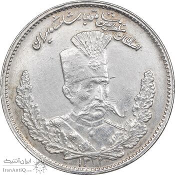 سکه 1000 دینار 1323 تصویری - 1322 ارور تاریخ - AU50 - مظفرالدین شاه
