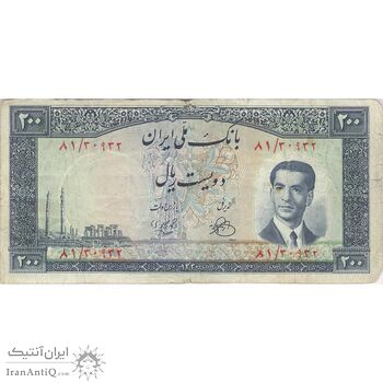 اسکناس 200 ریال 1330 - تک - F15 - محمد رضا شاه