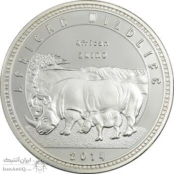 سکه یادبود 1000 کواچا کرگدرن آفریقایی 2014 - UNC - زامبیا