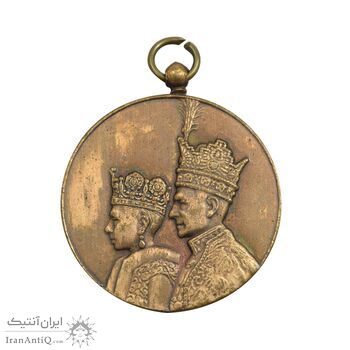 مدال برنز آویزی تاجگذاری 1346 (روز) ضرب ایران - بدون روبان - AU - محمد رضا شاه
