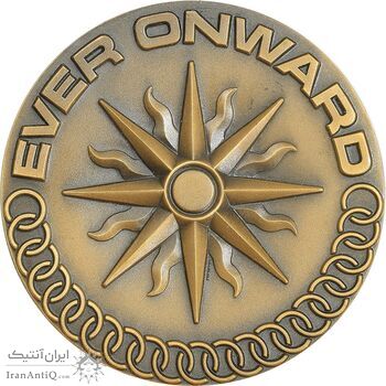 مدال یادبود بازی های آسیایی تهران 1353 - جعبه فابریک - MS66 - محمد رضا شاه