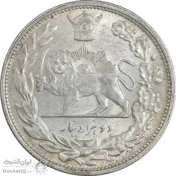 سکه 2000 دینار 1306L تصویری - AU58 - رضا شاه