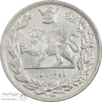 سکه 2000 دینار 1306L تصویری - AU55 - رضا شاه