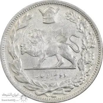 سکه 2000 دینار 1306L تصویری - AU55 - رضا شاه
