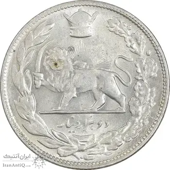سکه 2000 دینار 1307 تصویری - MS61 - رضا شاه