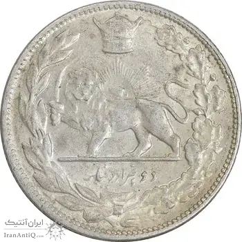 سکه 2000 دینار 1307 تصویری - AU55 - رضا شاه